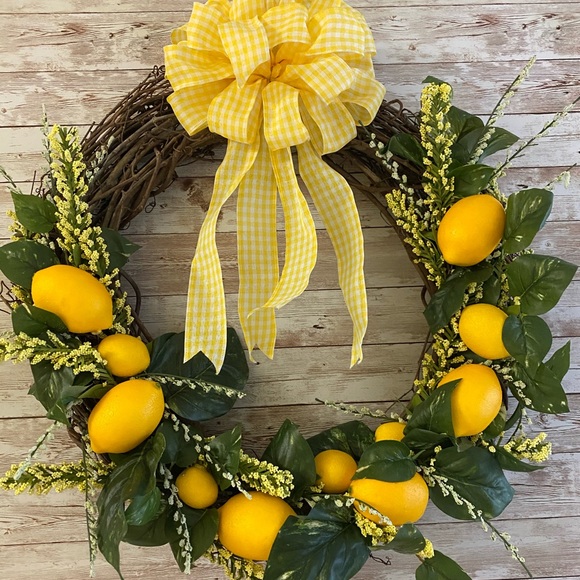Hand Crafted Other - Lemon wreath for door or wall